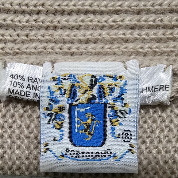 Portoland Wool/Angora/Cashmere Blend Women's Tan Sweater - Picture 3 of 4